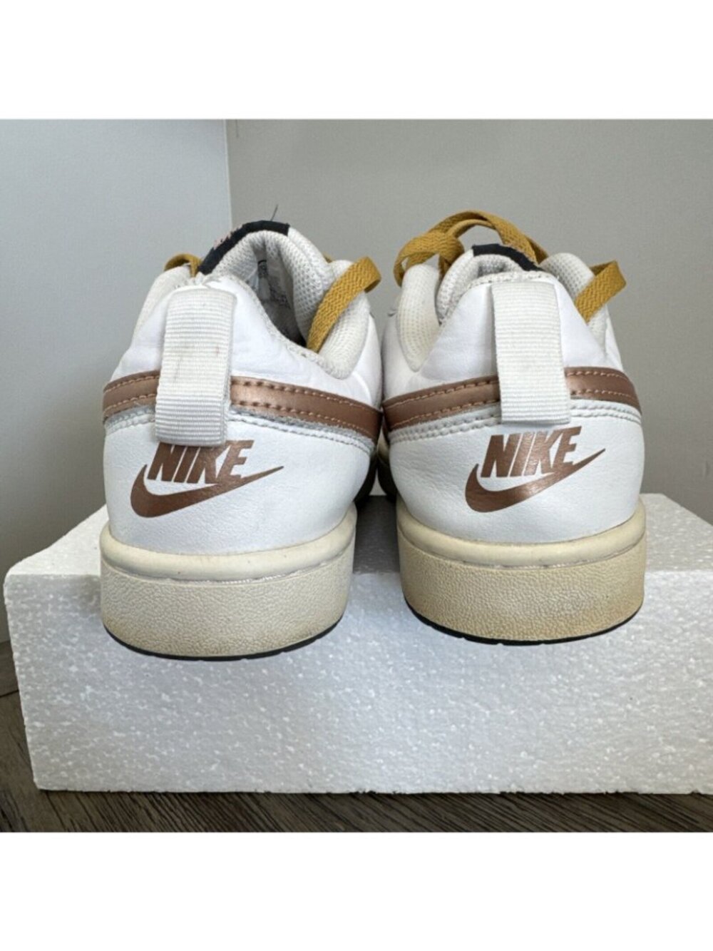 Nike Youth Court Borough Low 2 Shoes White Bronze Yellow US 5Y BQ5448-116 - Picture 6 of 16